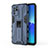 Silicone Matte Finish and Plastic Back Cover Case with Magnetic Stand for Oppo Reno6 Z 5G