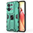 Silicone Matte Finish and Plastic Back Cover Case with Magnetic Stand for Oppo Reno8 Pro+ Plus 5G