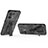 Silicone Matte Finish and Plastic Back Cover Case with Magnetic Stand for Oppo Reno9 Pro 5G
