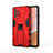 Silicone Matte Finish and Plastic Back Cover Case with Magnetic Stand for Samsung Galaxy A72 5G
