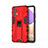 Silicone Matte Finish and Plastic Back Cover Case with Magnetic Stand for Samsung Galaxy M32 5G