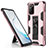 Silicone Matte Finish and Plastic Back Cover Case with Magnetic Stand for Samsung Galaxy Note 20 Ultra 5G