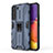 Silicone Matte Finish and Plastic Back Cover Case with Magnetic Stand for Samsung Galaxy S21 FE 5G