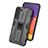 Silicone Matte Finish and Plastic Back Cover Case with Magnetic Stand for Samsung Galaxy S22 5G