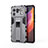 Silicone Matte Finish and Plastic Back Cover Case with Magnetic Stand for Xiaomi Mi 11 Ultra 5G