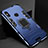 Silicone Matte Finish and Plastic Back Cover Case with Magnetic Stand for Xiaomi Mi 6X Blue