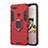 Silicone Matte Finish and Plastic Back Cover Case with Magnetic Stand for Xiaomi Mi 8 Lite Red