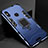 Silicone Matte Finish and Plastic Back Cover Case with Magnetic Stand for Xiaomi Mi Max 3 Blue