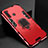 Silicone Matte Finish and Plastic Back Cover Case with Magnetic Stand for Xiaomi Redmi Note 8T Red