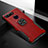 Silicone Matte Finish and Plastic Back Cover Case with Magnetic Stand H02 for Huawei Honor View 20 Red
