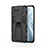 Silicone Matte Finish and Plastic Back Cover Case with Magnetic Stand H02 for Xiaomi Mi 11 5G Black