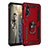 Silicone Matte Finish and Plastic Back Cover Case with Magnetic Stand K01 for Huawei Nova 5T Red