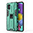 Silicone Matte Finish and Plastic Back Cover Case with Magnetic Stand KC1 for Samsung Galaxy A51 4G Green