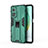 Silicone Matte Finish and Plastic Back Cover Case with Magnetic Stand KC1 for Xiaomi Mi 10T Pro 5G Green