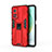 Silicone Matte Finish and Plastic Back Cover Case with Magnetic Stand KC1 for Xiaomi Mi 10T Pro 5G Red
