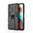 Silicone Matte Finish and Plastic Back Cover Case with Magnetic Stand KC1 for Xiaomi Poco X3 GT 5G