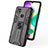 Silicone Matte Finish and Plastic Back Cover Case with Magnetic Stand KC1 for Xiaomi Redmi 9 India