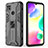 Silicone Matte Finish and Plastic Back Cover Case with Magnetic Stand KC1 for Xiaomi Redmi 9C