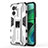 Silicone Matte Finish and Plastic Back Cover Case with Magnetic Stand KC1 for Xiaomi Redmi Note 11E 5G