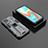 Silicone Matte Finish and Plastic Back Cover Case with Magnetic Stand KC2 for Realme 8 5G Gray