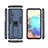 Silicone Matte Finish and Plastic Back Cover Case with Magnetic Stand KC2 for Samsung Galaxy A71 4G A715