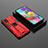 Silicone Matte Finish and Plastic Back Cover Case with Magnetic Stand KC2 for Samsung Galaxy M40S Red