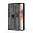 Silicone Matte Finish and Plastic Back Cover Case with Magnetic Stand KC2 for Xiaomi Mi Mix 4 5G Black