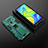 Silicone Matte Finish and Plastic Back Cover Case with Magnetic Stand KC2 for Xiaomi Redmi 10X 4G Green