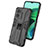 Silicone Matte Finish and Plastic Back Cover Case with Magnetic Stand KC2 for Xiaomi Redmi Note 11E 5G