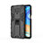 Silicone Matte Finish and Plastic Back Cover Case with Magnetic Stand KC2 for Xiaomi Redmi Note 9 Pro Max Black