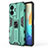 Silicone Matte Finish and Plastic Back Cover Case with Magnetic Stand KC3 for Vivo Y77e t1