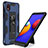 Silicone Matte Finish and Plastic Back Cover Case with Magnetic Stand MQ1 for Samsung Galaxy M01 Core