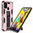 Silicone Matte Finish and Plastic Back Cover Case with Magnetic Stand MQ1 for Samsung Galaxy M21s