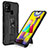 Silicone Matte Finish and Plastic Back Cover Case with Magnetic Stand MQ1 for Samsung Galaxy M21s