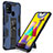 Silicone Matte Finish and Plastic Back Cover Case with Magnetic Stand MQ1 for Samsung Galaxy M31 Prime Edition