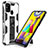 Silicone Matte Finish and Plastic Back Cover Case with Magnetic Stand MQ1 for Samsung Galaxy M31 Prime Edition