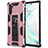 Silicone Matte Finish and Plastic Back Cover Case with Magnetic Stand MQ1 for Samsung Galaxy Note 10 5G