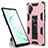 Silicone Matte Finish and Plastic Back Cover Case with Magnetic Stand MQ1 for Samsung Galaxy Note 10 Plus 5G