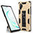 Silicone Matte Finish and Plastic Back Cover Case with Magnetic Stand MQ1 for Samsung Galaxy Note 10 Plus 5G Gold