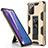 Silicone Matte Finish and Plastic Back Cover Case with Magnetic Stand MQ1 for Samsung Galaxy Note 20 5G Gold