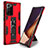 Silicone Matte Finish and Plastic Back Cover Case with Magnetic Stand MQ1 for Samsung Galaxy Note 20 Ultra 5G Red