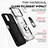 Silicone Matte Finish and Plastic Back Cover Case with Magnetic Stand Q02W for Samsung Galaxy M02s