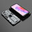 Silicone Matte Finish and Plastic Back Cover Case with Magnetic Stand T01 for Oppo Reno7 SE 5G Gray