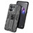 Silicone Matte Finish and Plastic Back Cover Case with Magnetic Stand T01 for Oppo Reno9 Pro 5G