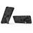 Silicone Matte Finish and Plastic Back Cover Case with Magnetic Stand T01 for Samsung Galaxy A72 5G Black