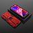 Silicone Matte Finish and Plastic Back Cover Case with Magnetic Stand T02 for OnePlus Nord N200 5G