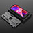 Silicone Matte Finish and Plastic Back Cover Case with Magnetic Stand T02 for OnePlus Nord N200 5G