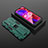 Silicone Matte Finish and Plastic Back Cover Case with Magnetic Stand T02 for OnePlus Nord N200 5G