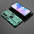 Silicone Matte Finish and Plastic Back Cover Case with Magnetic Stand T02 for Oppo A58 5G