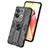 Silicone Matte Finish and Plastic Back Cover Case with Magnetic Stand T02 for Oppo Reno8 Pro 5G